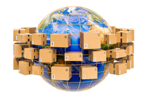 global-shipping-delivery-concept-parcels-with-earth-globe-around-3d-rendering